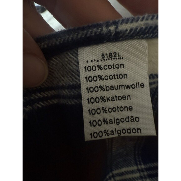 Lacoste Shirt Men 40 Regular Fit Blue Brown Plaid Flannel Cabin Country - Picture 8 of 9